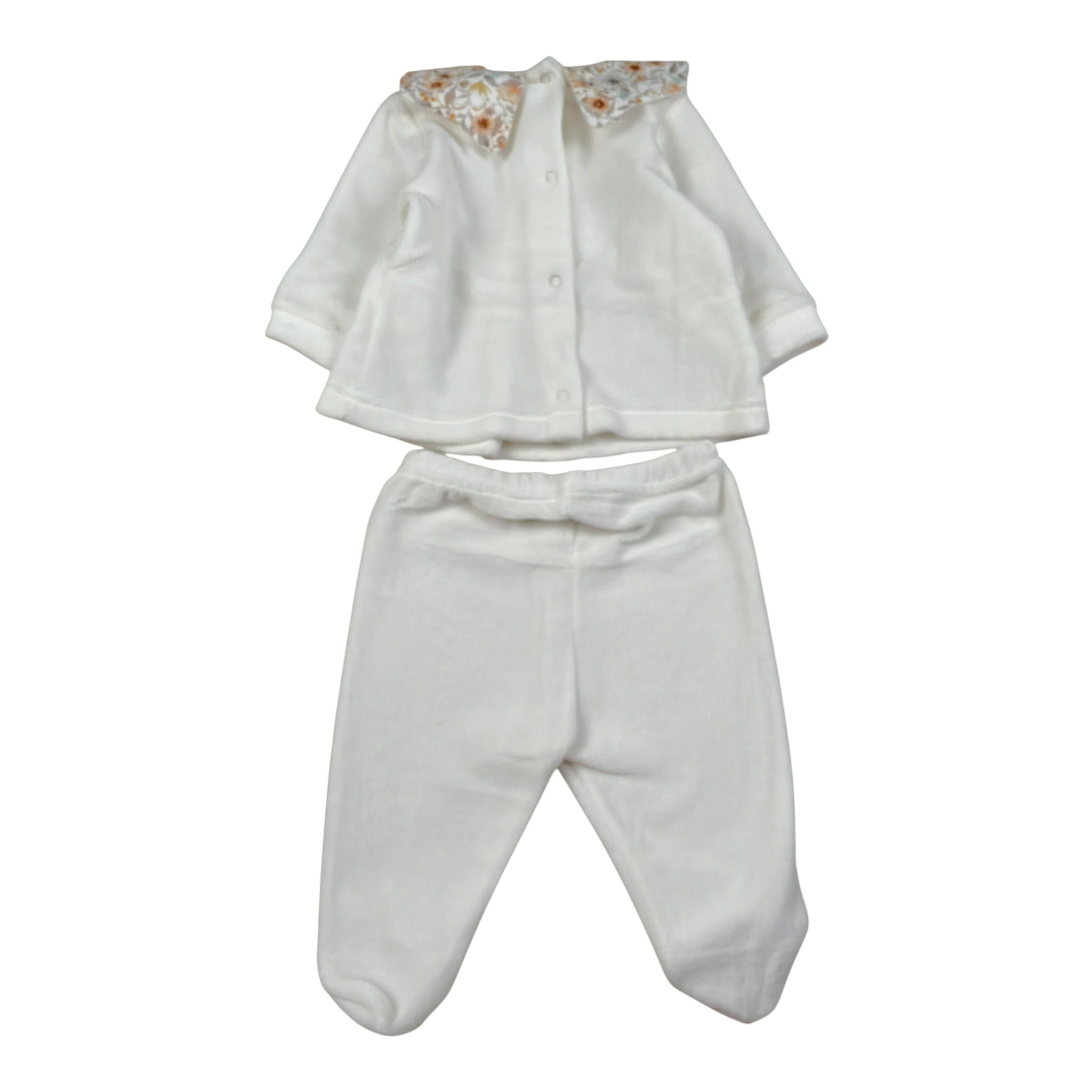 Babyvip Completo 2Pz Maglia-Ghettina In Velluto Panna per Neonata T3848 PANNA BABYVIP 