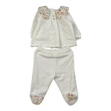 Babyvip Completo 2Pz Maglia-Ghettina In Velluto Panna per Neonata T3848 PANNA BABYVIP 