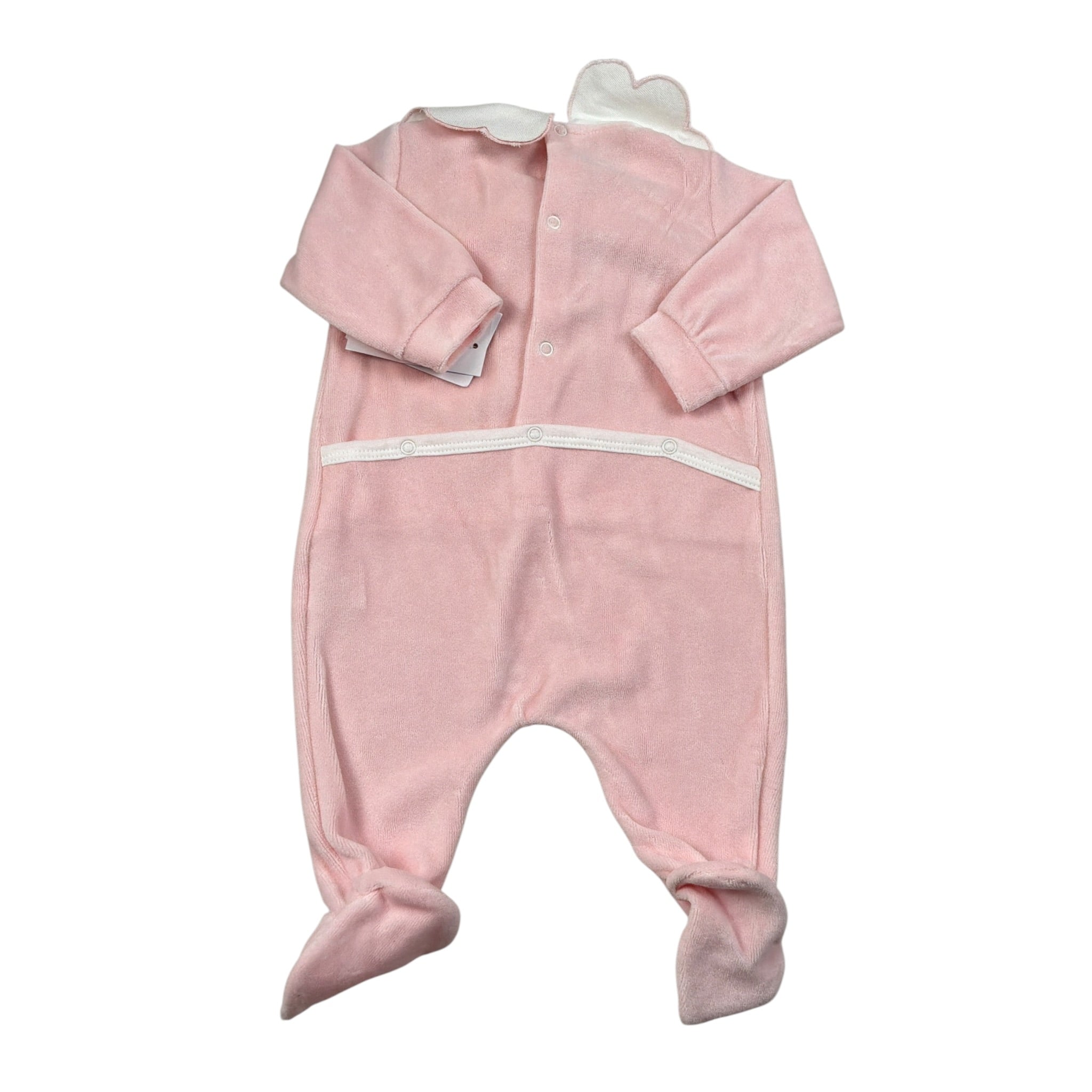Babyvip Tutina tinta unita In Velluto Rosa per Neonata T3863 ROSA BABYVIP 