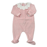 Babyvip Tutina tinta unita In Velluto Rosa per Neonata T3863 ROSA BABYVIP 