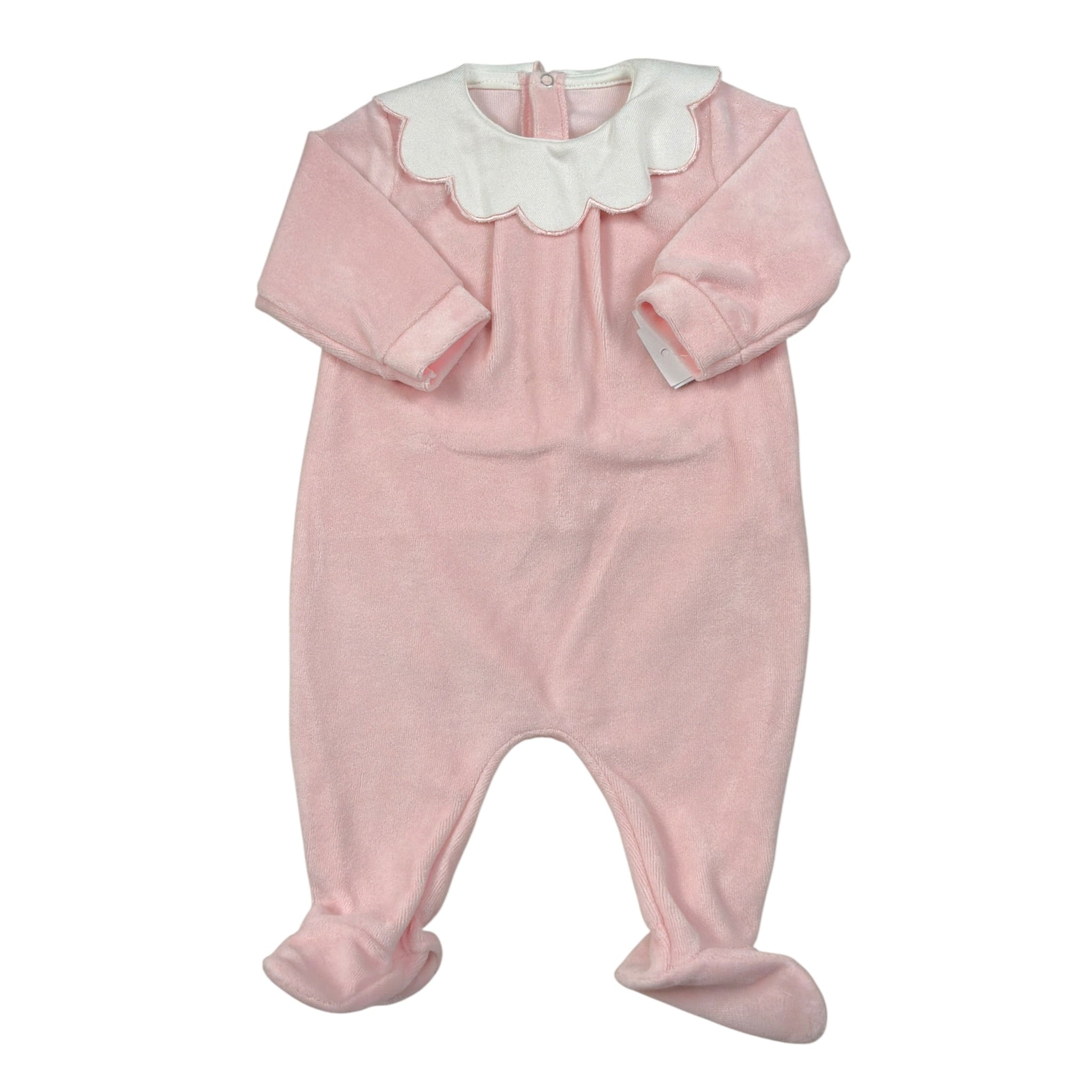 Babyvip Tutina tinta unita In Velluto Rosa per Neonata T3863 ROSA BABYVIP 