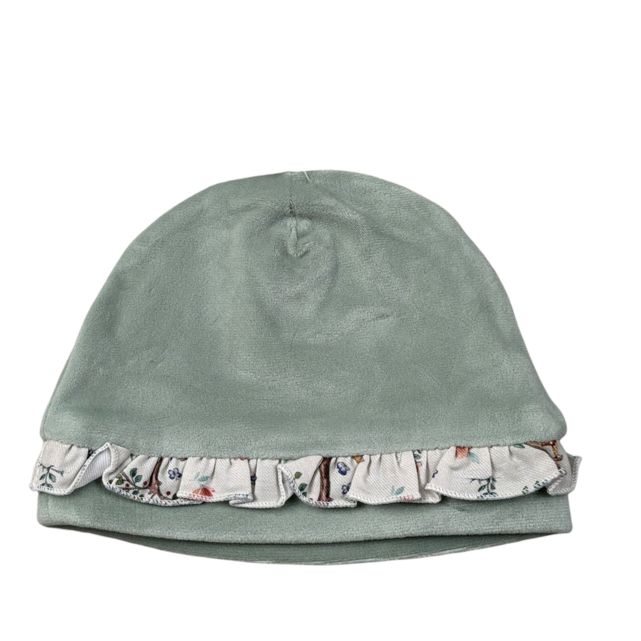 Babyvip Cappello tinta unita con Balze Verde per Neonata T4013 VERDE BABYVIP 