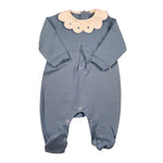 Babyvip Tutina tinta unita con Colletto Azzurro per Neonata T4309 AZZURRO BABYVIP 