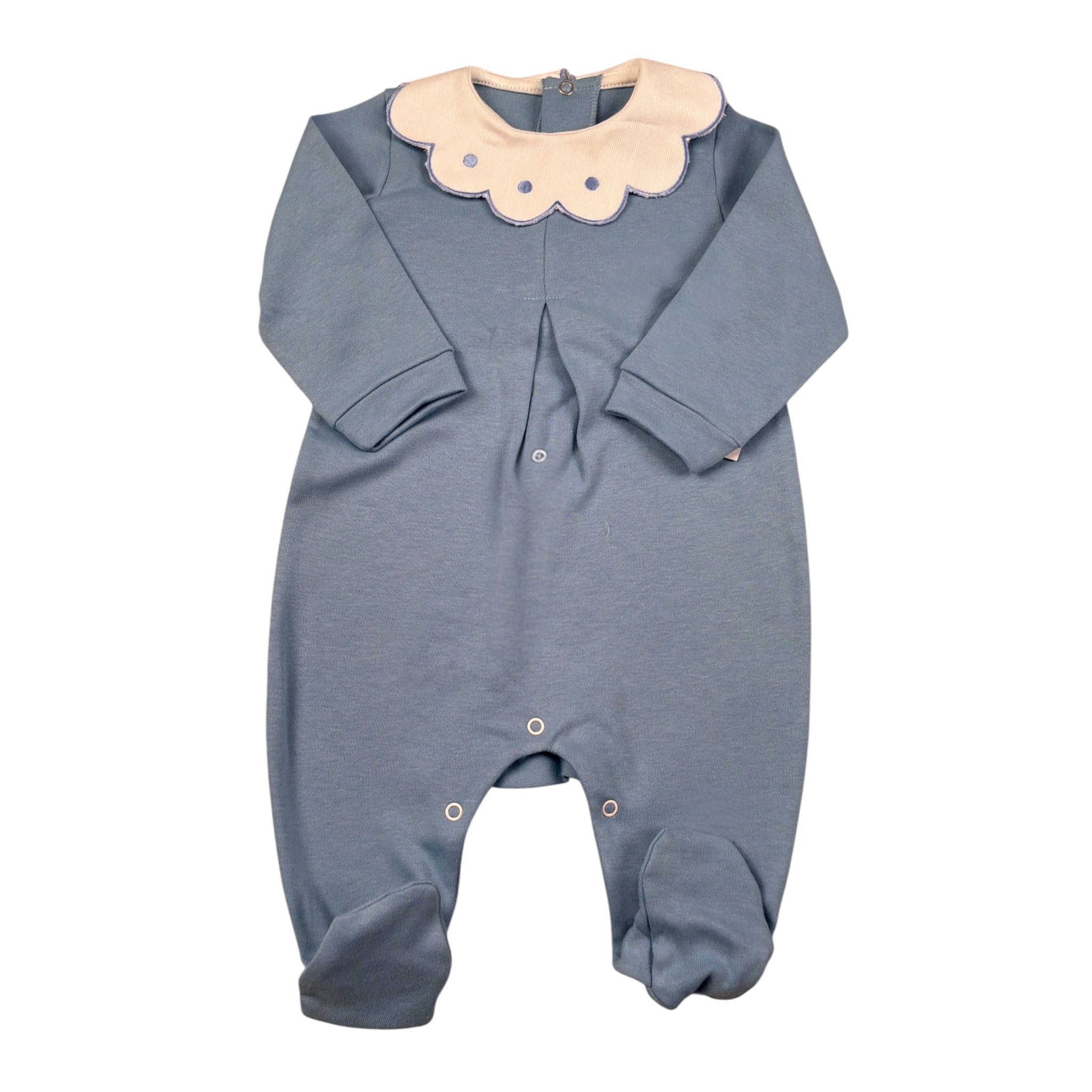 Babyvip Tutina tinta unita con Colletto Azzurro per Neonata T4309 AZZURRO BABYVIP 