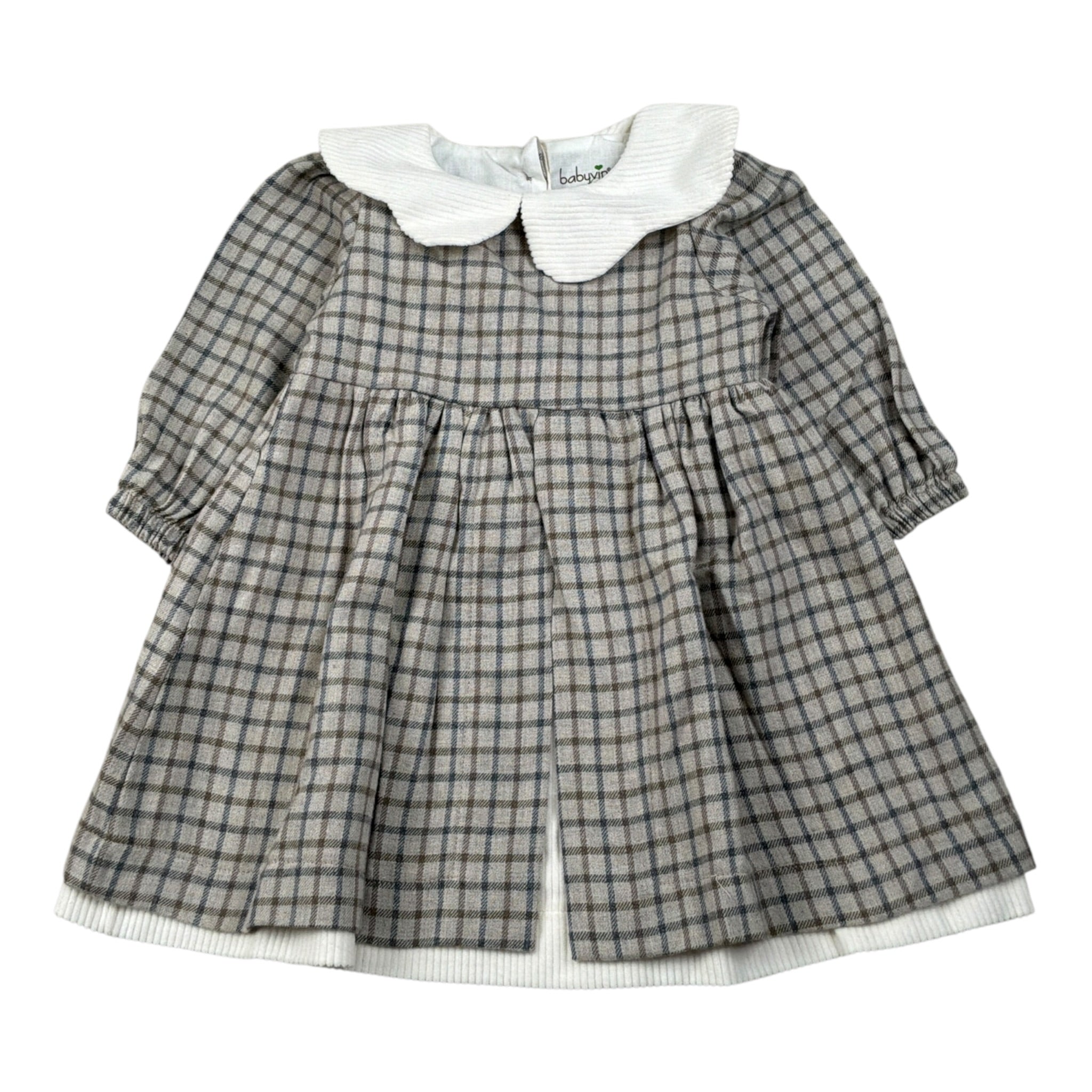 Babyvip Abitto tinta unita con Colletto E Fantasia Grigio per Neonata T4319 GRIGIO BABYVIP 