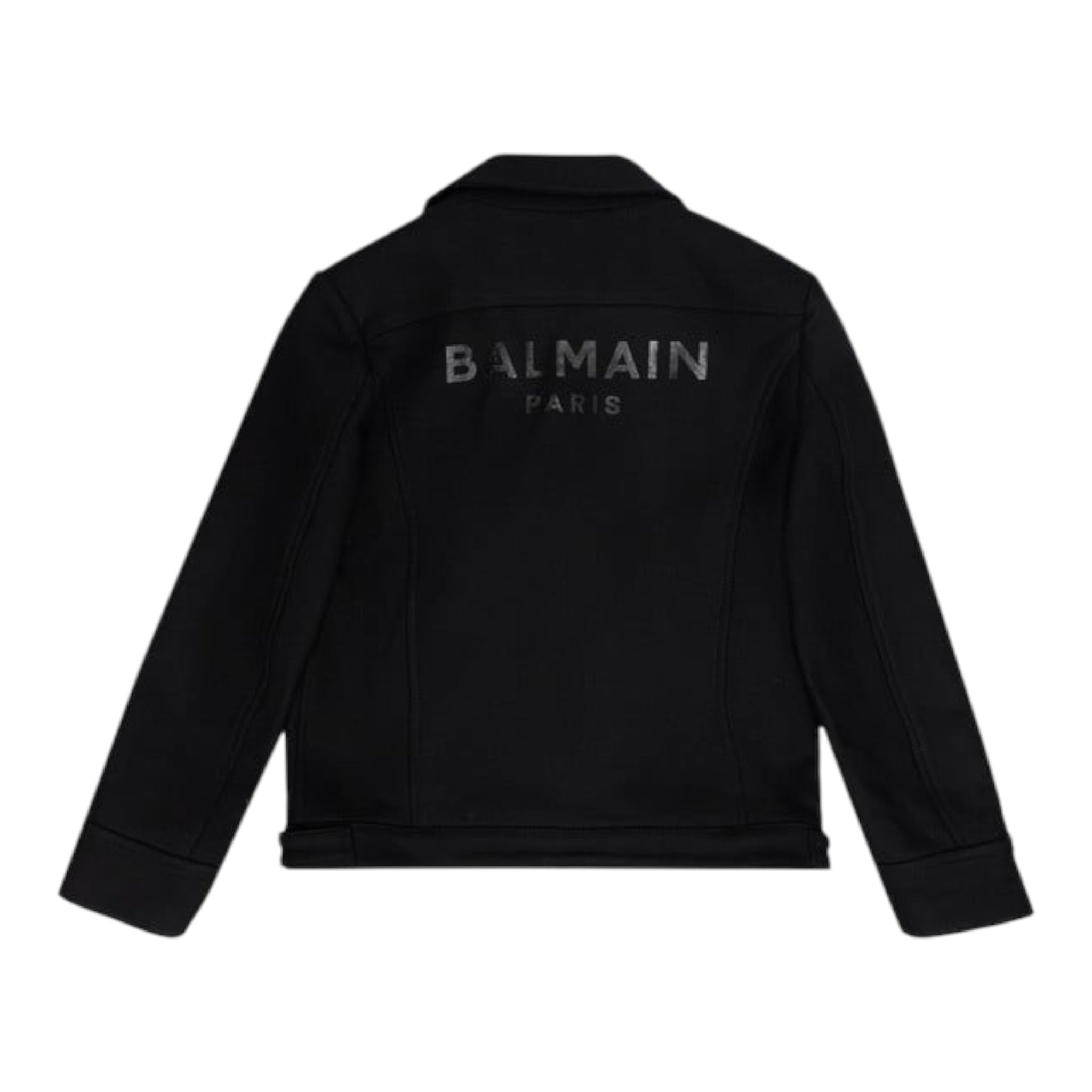 Balmain Giubbino tinta unita con Zip Nero per Bambino 6R2O47 NERO BALMAIN 