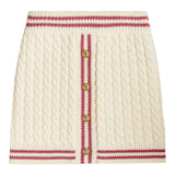 Balmain Gonna In Maglia tinta unita con Finti Bottoni Panna per Bambina BT7A31 PANNA BALMAIN 