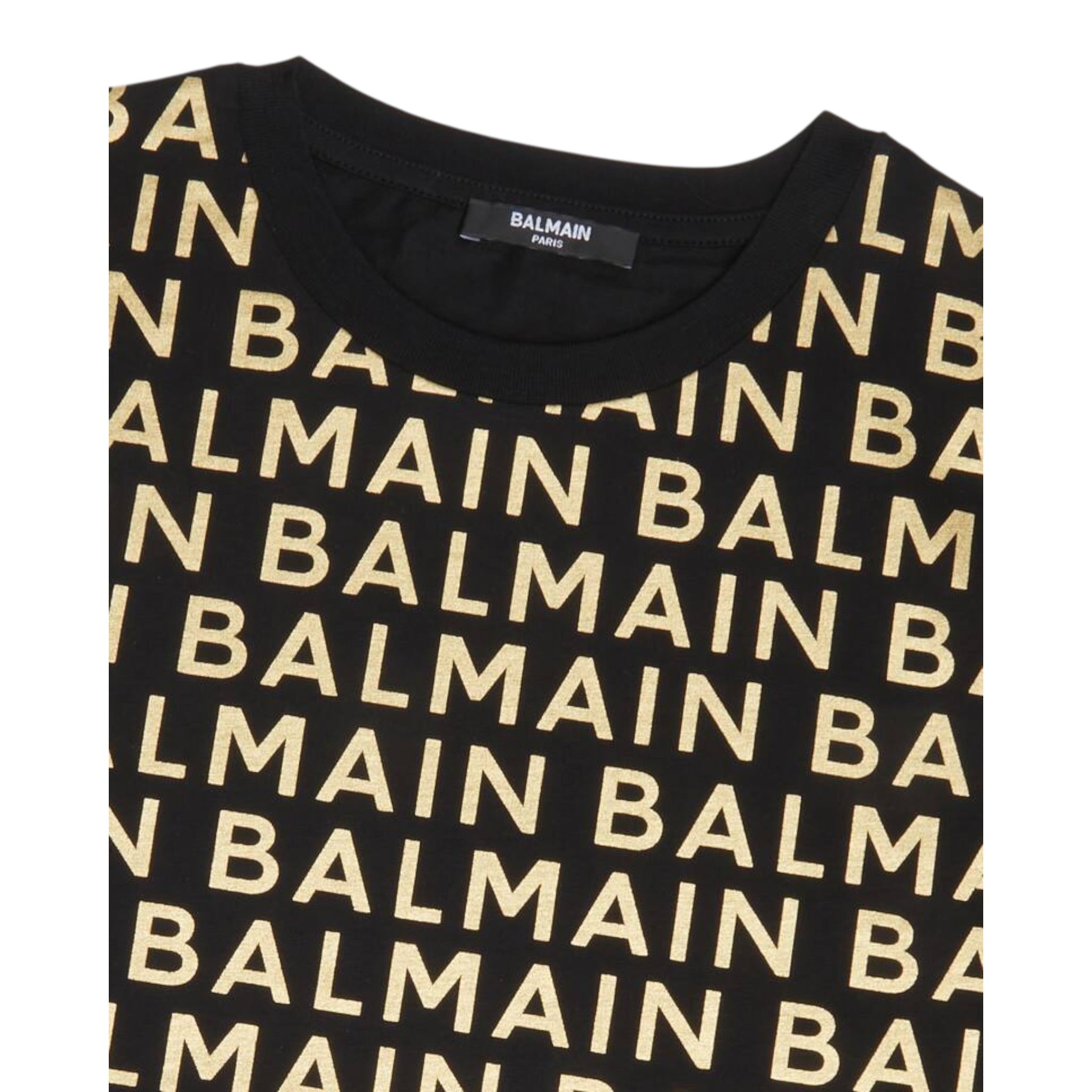 Balmain T-Shirt tinta unita con Logo Nero per Neonato BT8541 NERO BALMAIN 
