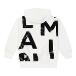 Balmain Felpa Chiusa con Cappuccio tinta unita con Logo Bianco per Bambino BU4P50 BIANCO BALMAIN 