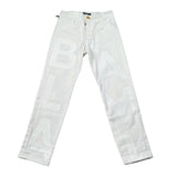Balmain Jeans tinta unita con Stampe Logo Bianco per Bambino BU6P30 BIANCO BALMAIN 