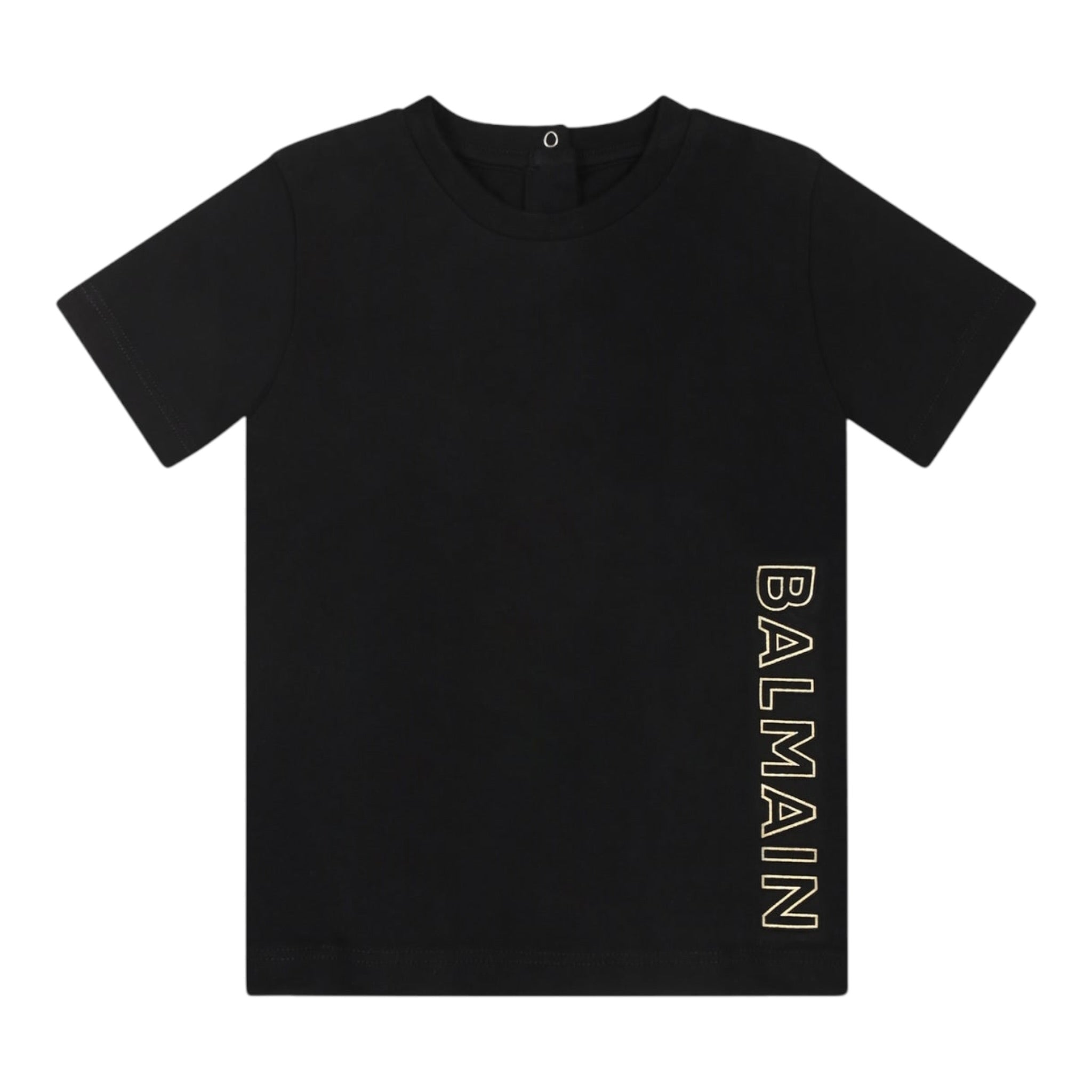 Balmain T-Shirt tinta unita con Logo Nero per Neonato BU8531 NERO BALMAIN 