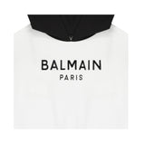 Balmain Felpa Chiusa con Cappuccio Bicolore Bianco/Nero per Bambino BV4Q70 BIANCO/NERO BALMAIN 