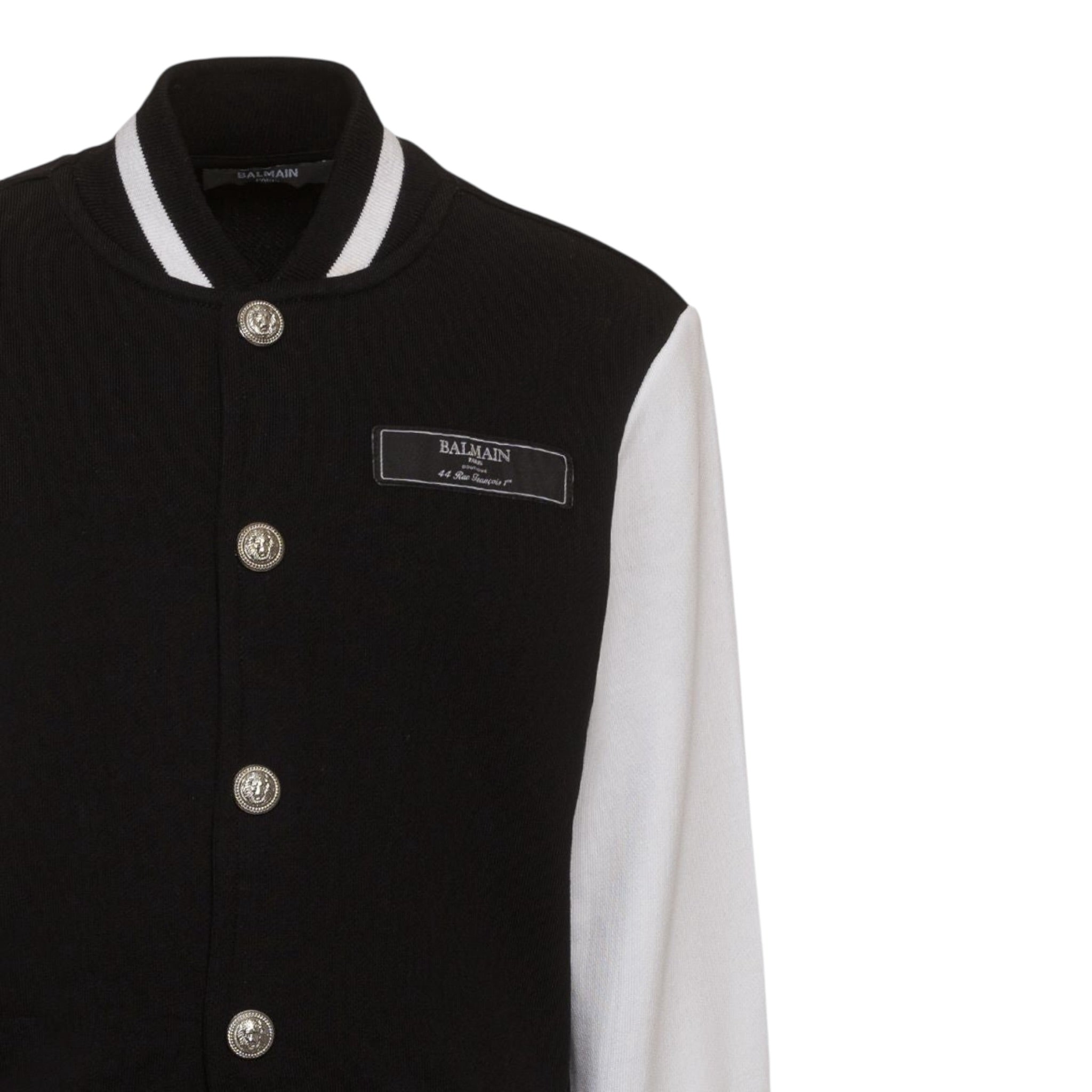 Balmain Felpa con Bottoni tinta unita con Maniche In Contrasto Nero per Bambino BV4R40 NERO BALMAIN 