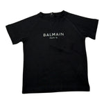 Balmain T-Shirt tinta unita con Logo Nero per Neonato BV8511 NERO BALMAIN 