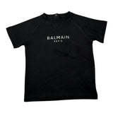 Balmain T-Shirt tinta unita con Logo Nero per Neonato BV8511 NERO BALMAIN 