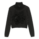 Balmain Maglia Mezzo Collo tinta unita Nero per Bambina BV9A10 NERO BALMAIN 