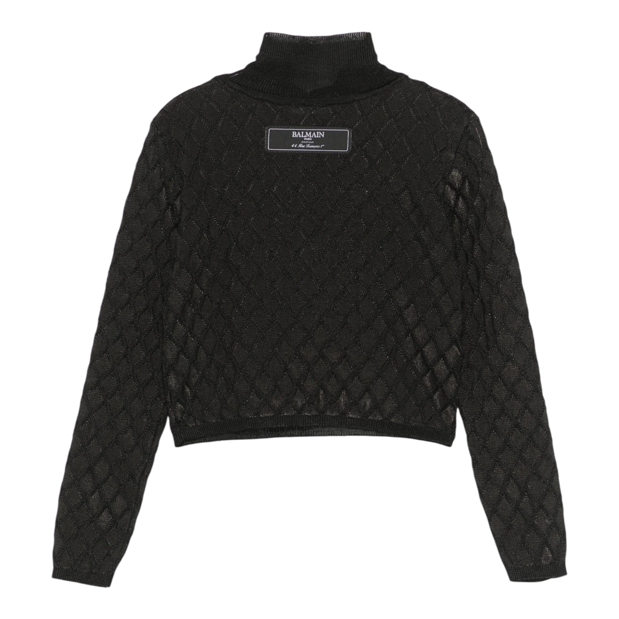 Balmain Maglia Mezzo Collo tinta unita Nero per Bambina BV9A10 NERO BALMAIN 