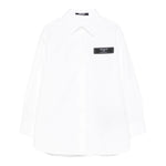 Balmain Camicia Manica Lunga tinta unita con Logo Bianco per Bambino BW5P20 BIANCO BALMAIN 