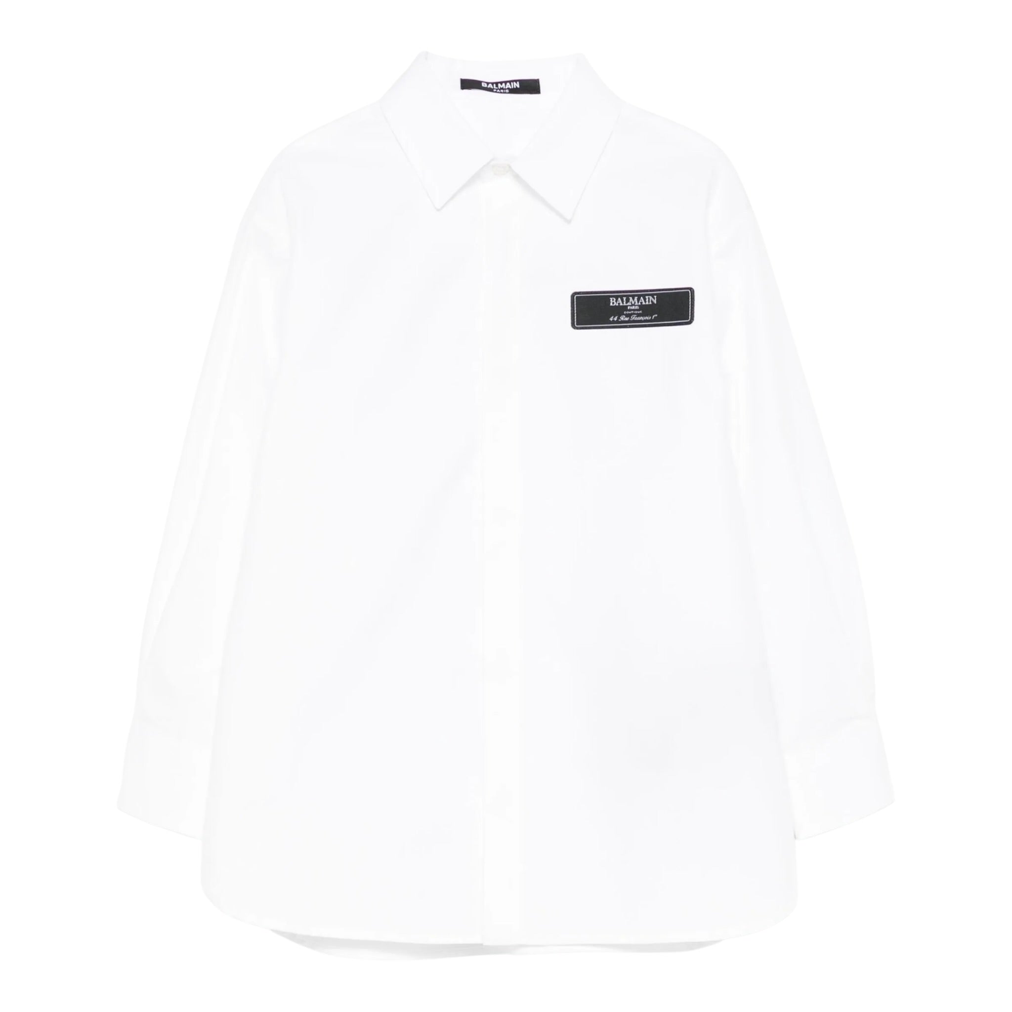 Balmain Camicia Manica Lunga tinta unita con Logo Bianco per Bambino BW5P20 BIANCO BALMAIN 
