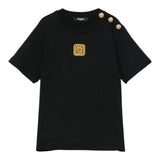 Balmain T-Shirt tinta unita con Logo Nero per Neonata BW8581 NERO BALMAIN 