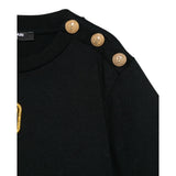 Balmain T-Shirt tinta unita con Logo Nero per Neonata BW8581 NERO BALMAIN 