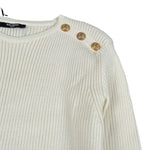 Balmain Abito Manica Lunga tinta unita con Bottoni Panna per Bambina BX1D30 PANNA BALMAIN 