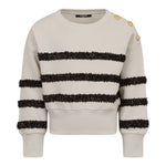 Balmain Felpa tinta unita con Applicazioni Beige per Bambina BX4A20 BEIGE BALMAIN 