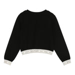 Balmain Felpa Girocollo tinta unita con Profili Logati Nero per Bambina BX4B90 NERO BALMAIN 