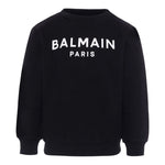 Balmain Felpa Chiusa Girocollo con Logo Nero per Bambino BX4P10 NERO BALMAIN 