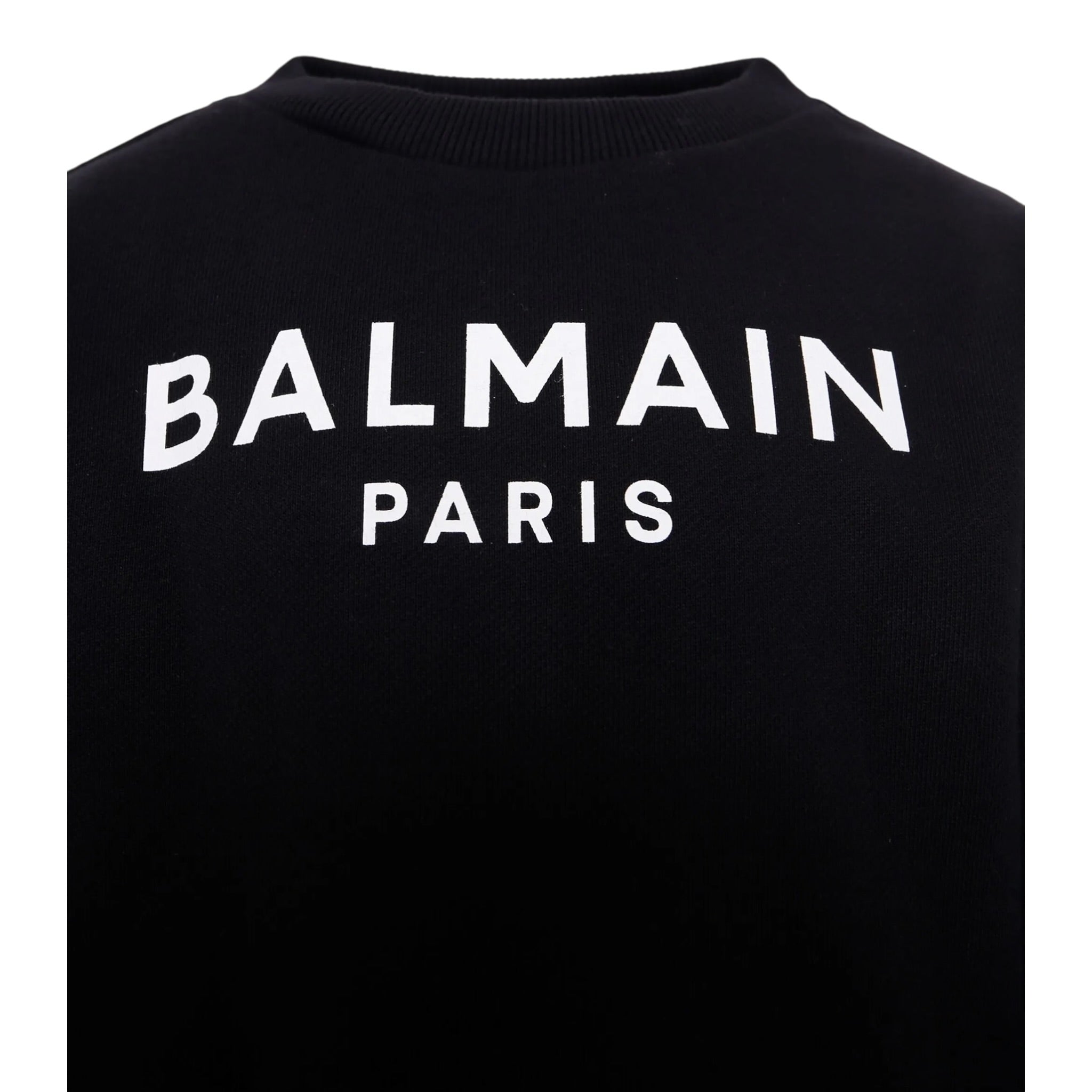 Balmain Felpa Chiusa Girocollo con Logo Nero per Bambino BX4P10 NERO BALMAIN 