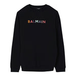 Balmain Felpa tinta unita con Stampa Nero per Bambina BX4Q80 NERO BALMAIN 