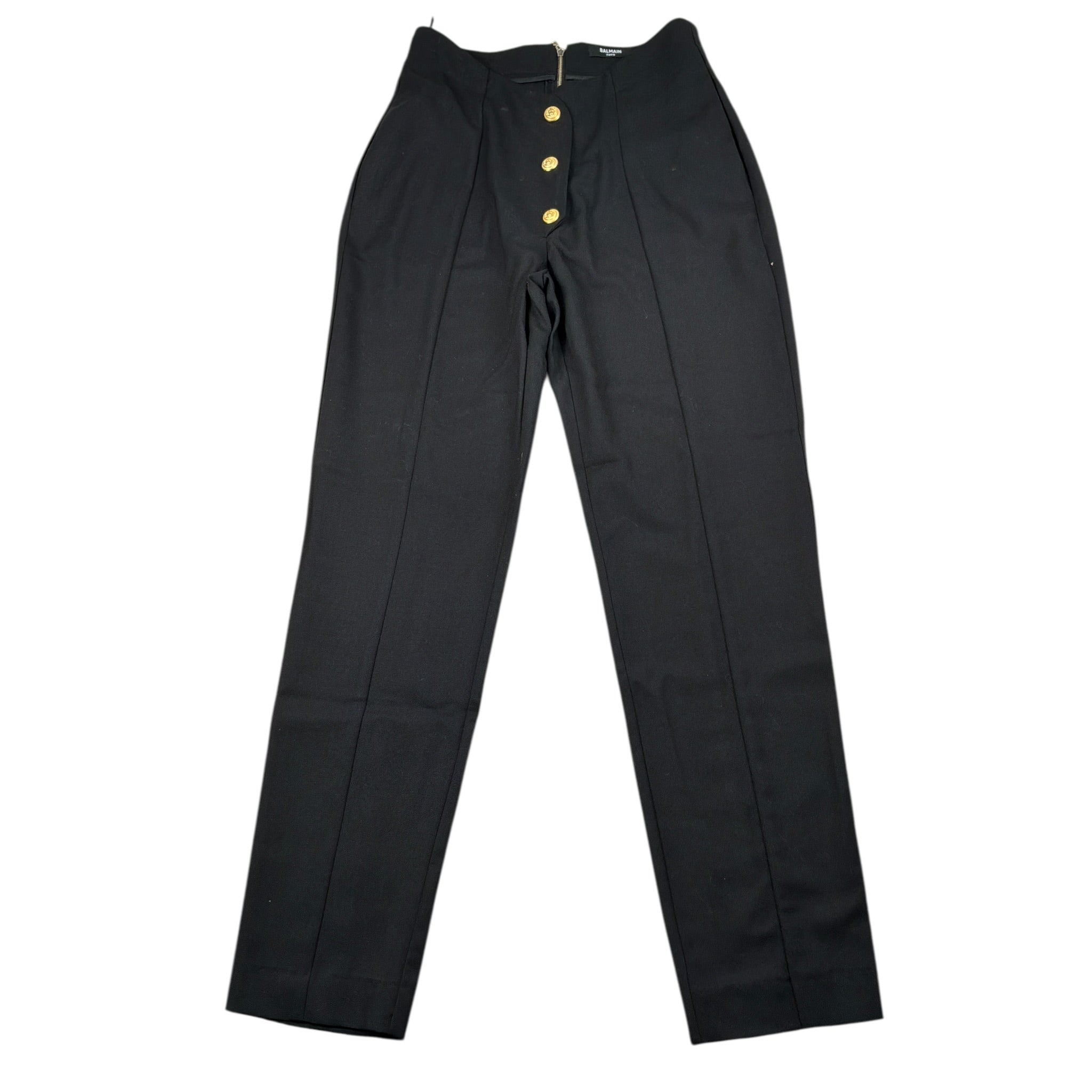 Balmain Pantalone tinta unita con Bottoni Nero per Bambina BX6A0I NERO BALMAIN 