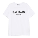 Balmain T-Shirt Girocollo tinta unita con Logo Bianco per Bambino BX8P01 BIANCO BALMAIN 