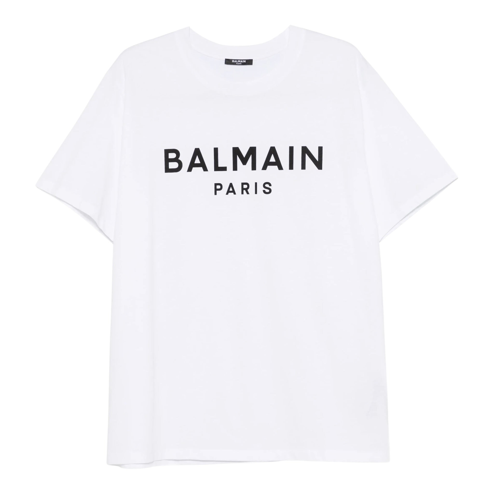 Balmain T-Shirt Girocollo tinta unita con Logo Bianco per Bambino BX8P01 BIANCO BALMAIN 