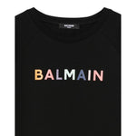 Balmain T-Shirt tinta unita con Stampa Nero per Bambino BX8R31 NERO BALMAIN 