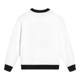 Balmain Felpa Chiusa Girocollo tinta unita con Stampa Bianco per Bambino L4JWKT BIANCO BALMAIN 