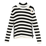 Balmain Maglia Collo Alto Fantasia A Righe Panna/Nero per Bambina M60053 PANNA/NERO BALMAIN 