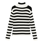 Balmain Maglia Collo Alto Fantasia A Righe Panna/Nero per Bambina M60053 PANNA/NERO BALMAIN 