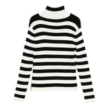 Balmain Maglia Collo Alto Fantasia A Righe Panna/Nero per Bambina M60053 PANNA/NERO BALMAIN 