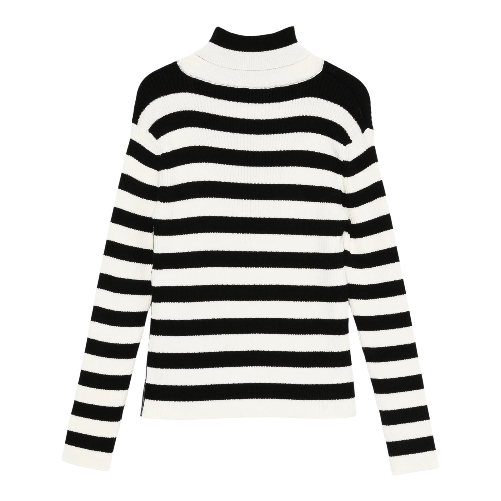 Balmain Maglia Collo Alto Fantasia A Righe Panna/Nero per Bambina M60053 PANNA/NERO BALMAIN 