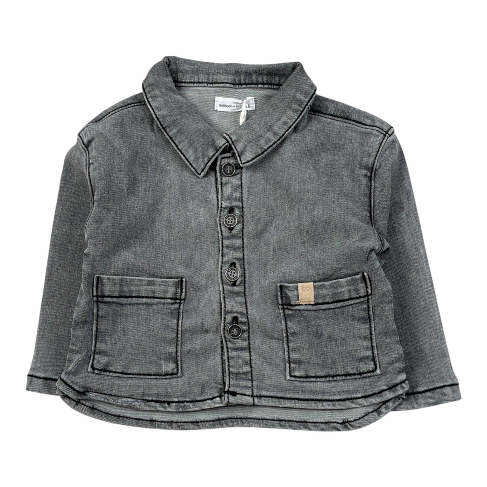 Bamboom+Babies Camicia In Denim tinta unita Grigio per Neonata 1084 GRIGIO BAMBOOM+BABIES 