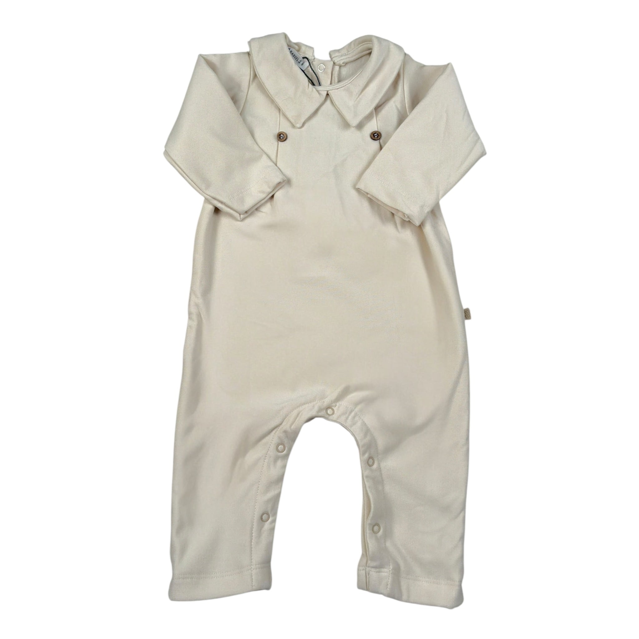 Bamboom+Babies Tutina tinta unita con Colletto Panna per Neonato ELLE PANNA BAMBOOM+BABIES 