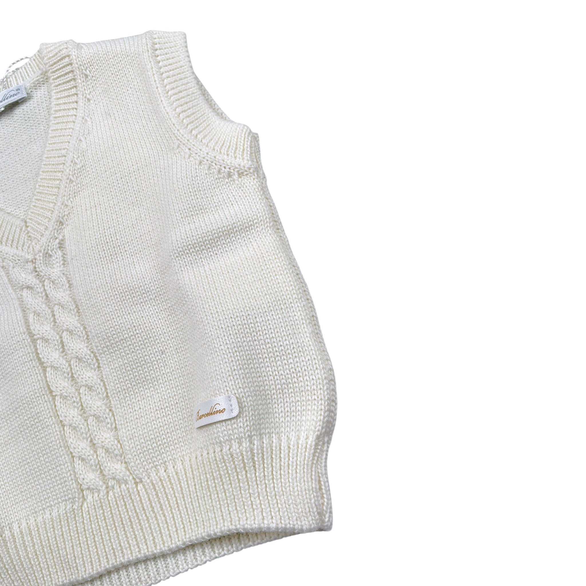 Barcellino Cardigan tinta unita con Bottoni Giromanica Panna per Neonato 105311 PANNA BARCELLINO 