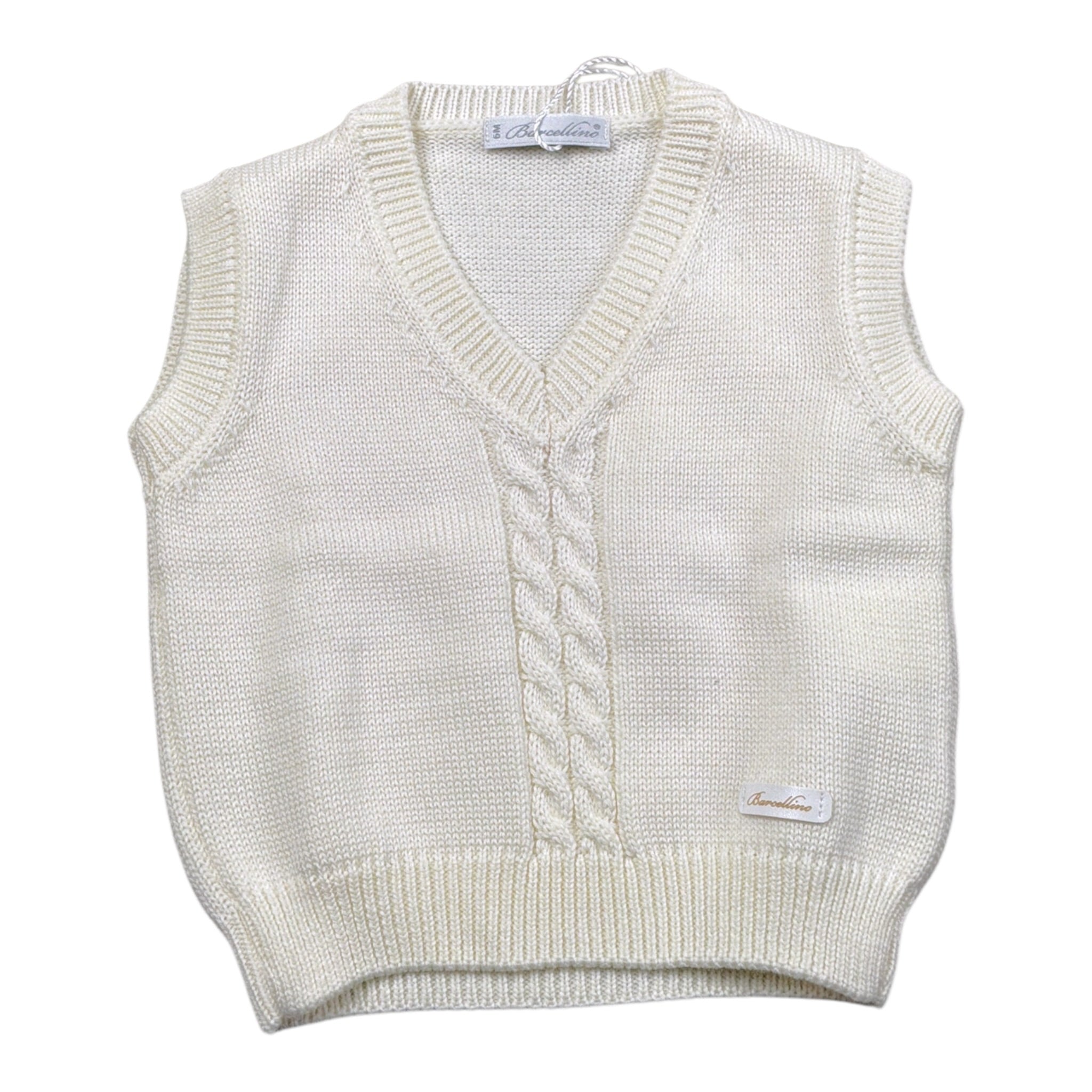 Barcellino Cardigan tinta unita con Bottoni Giromanica Panna per Neonato 105311 PANNA BARCELLINO 