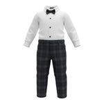 Barcellino Abito Cerimonia 3Pz Papillon-Camicia-Pantalone Bianco per Neonato 105406L BIANCO BARCELLINO 