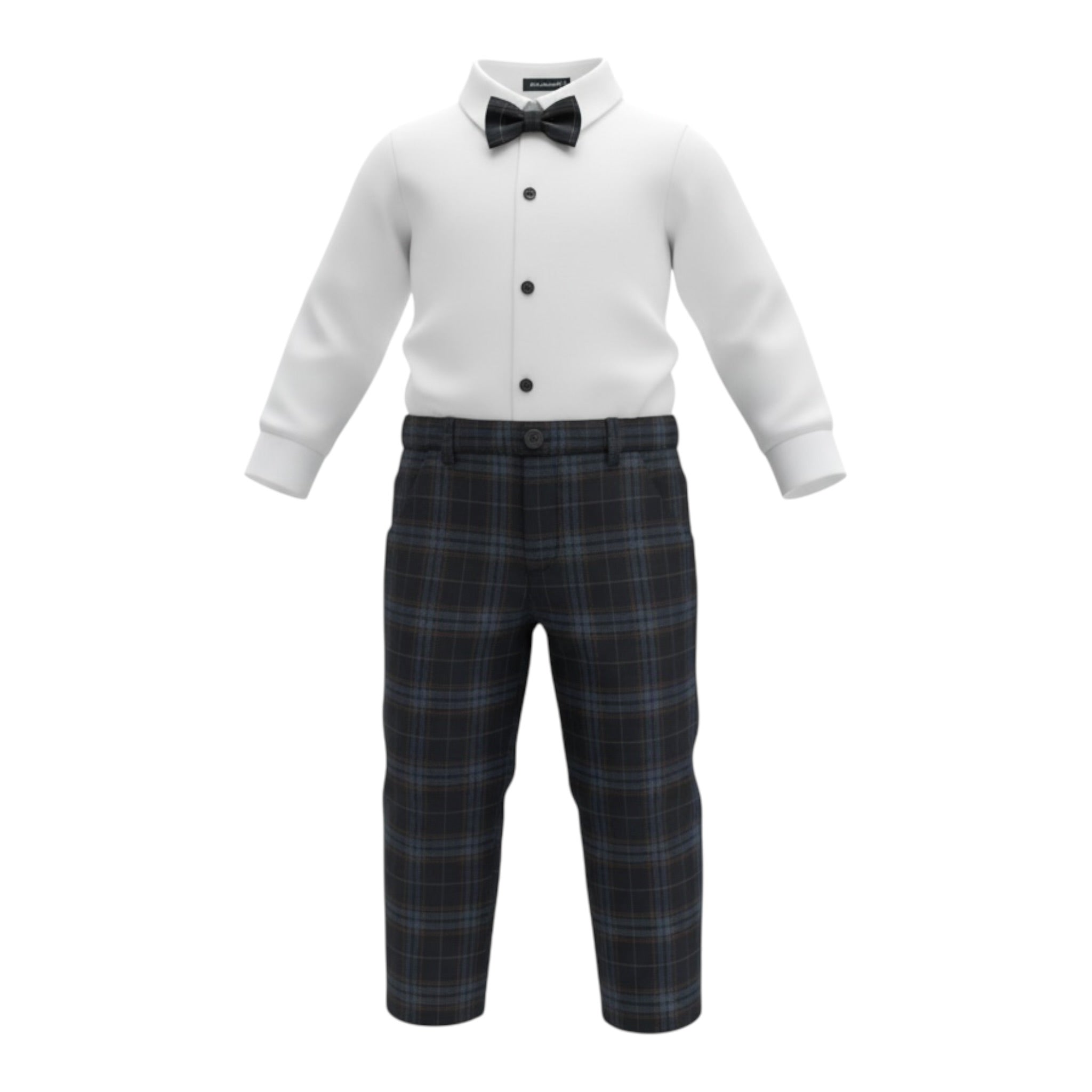 Barcellino Abito Cerimonia 3Pz Papillon-Camicia-Pantalone Bianco per Neonato 105406L BIANCO BARCELLINO 