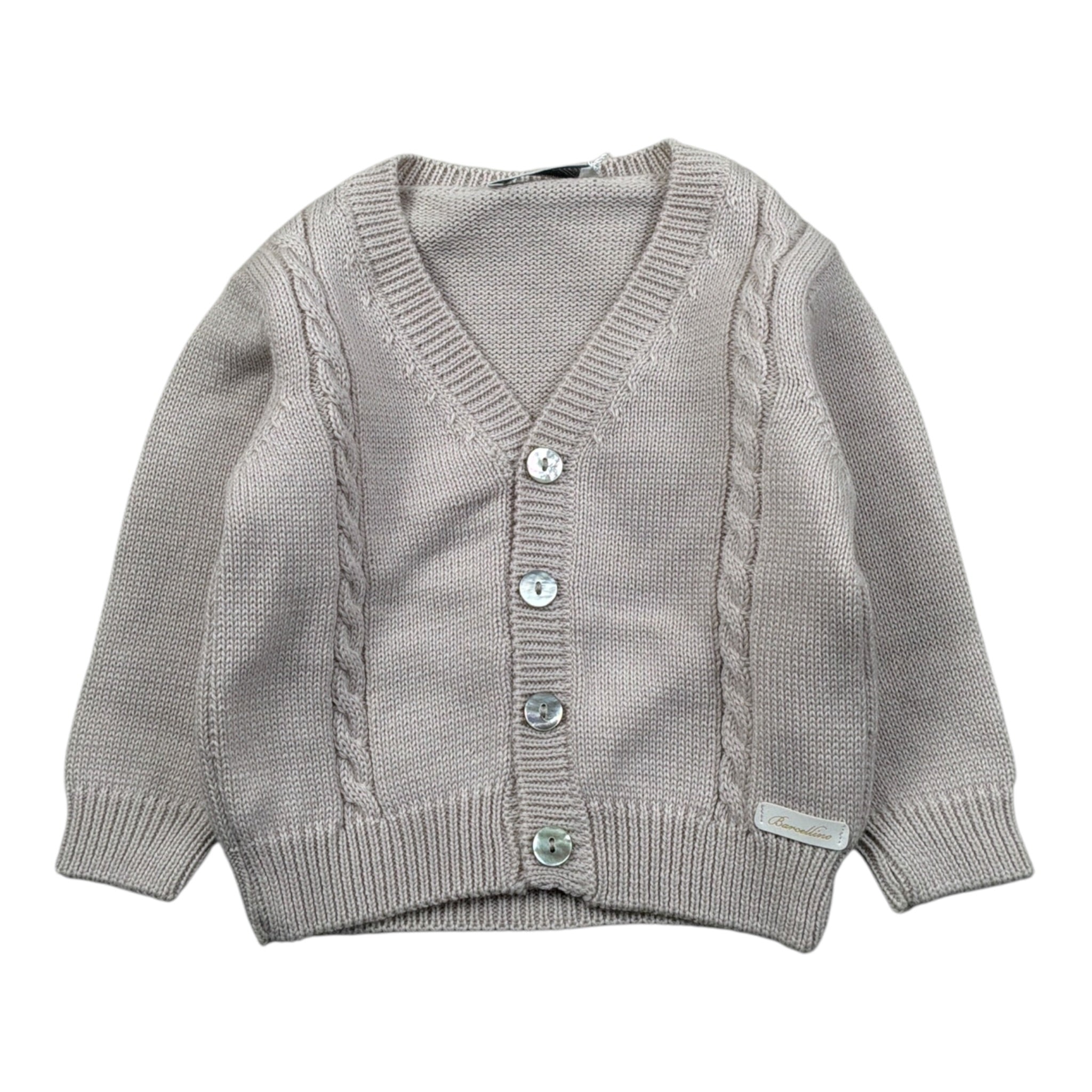 Barcellino Cardigan tinta unita Beige per Neonato 1151055 BEIGE BARCELLINO 