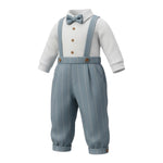 Barcellino Completo 3Pz Camicia Body-Papillon-Salopette-Cardigan Bianco per Neonato 115105 BIANCO BARCELLINO 