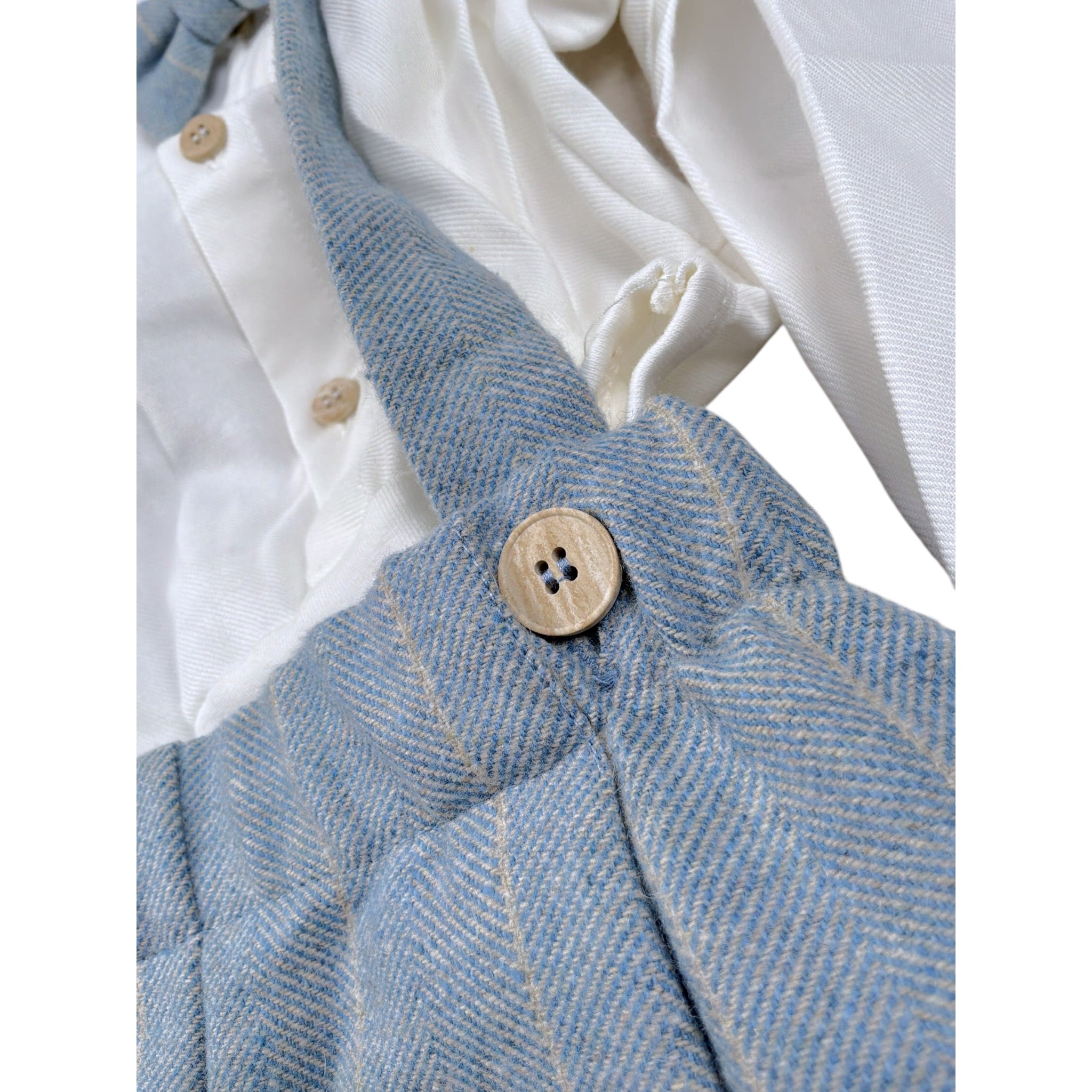 Barcellino Completo 3Pz Camicia Body-Papillon-Salopette-Cardigan Bianco per Neonato 115105 BIANCO BARCELLINO 