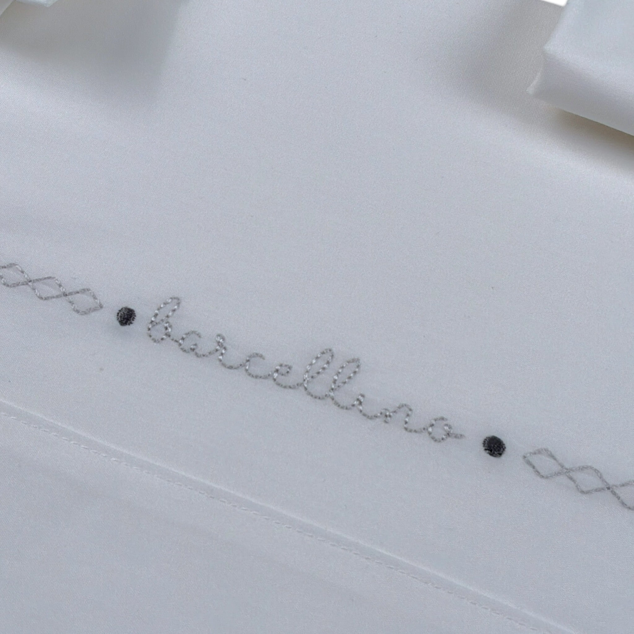 Barcellino Set Lenzuola 3Pz tinta unita con Stampa Bianco per Neonato 115510 BIANCO BARCELLINO 